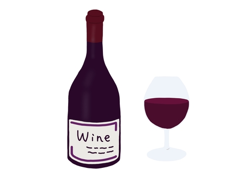 赤ワインのシンプルなイラスト