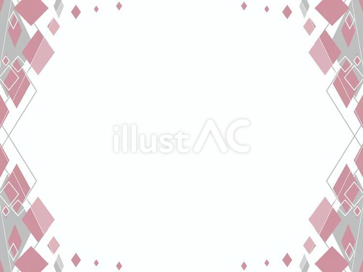 菱形で構成されたデザインフレーム　赤　灰 デザイン,幾何学模様,フレームのイラスト素材