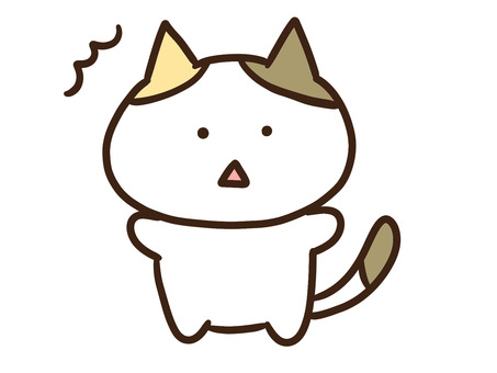 びっくりして驚くかわいいゆるい三毛猫 びっくりして驚くかわいいゆるい三毛猫 びっくり,驚く,ショック,衝撃,リアクション,ねこ,かわいい,手書き,ゆるい,シンプルのイラスト素材