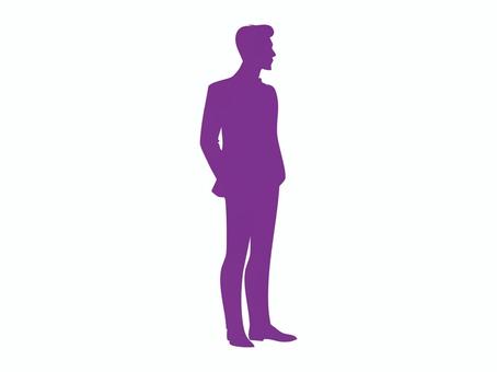 シルエット【人_立ち姿】11 シルエット【人_立ち姿】11 人,全身,男,立ち姿,アクション,アイコン,シルエット,影絵,シンプル,ポップのイラスト素材