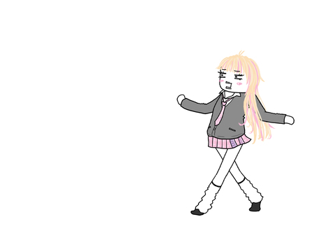 ギャル ギャル ギャル,高校生,制服,ファッション,金髪のイラスト素材