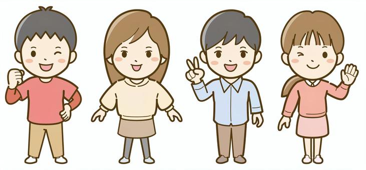 長袖の子供たち_25 子供,子ども,こども,人物,人,小学生,男の子,女の子,男子,女子のイラスト素材