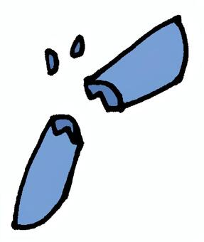 折れたチョーク（青） チョーク,折れる,割れる,欠ける,脆い,黒板,書く,学び,短い,用具のイラスト素材