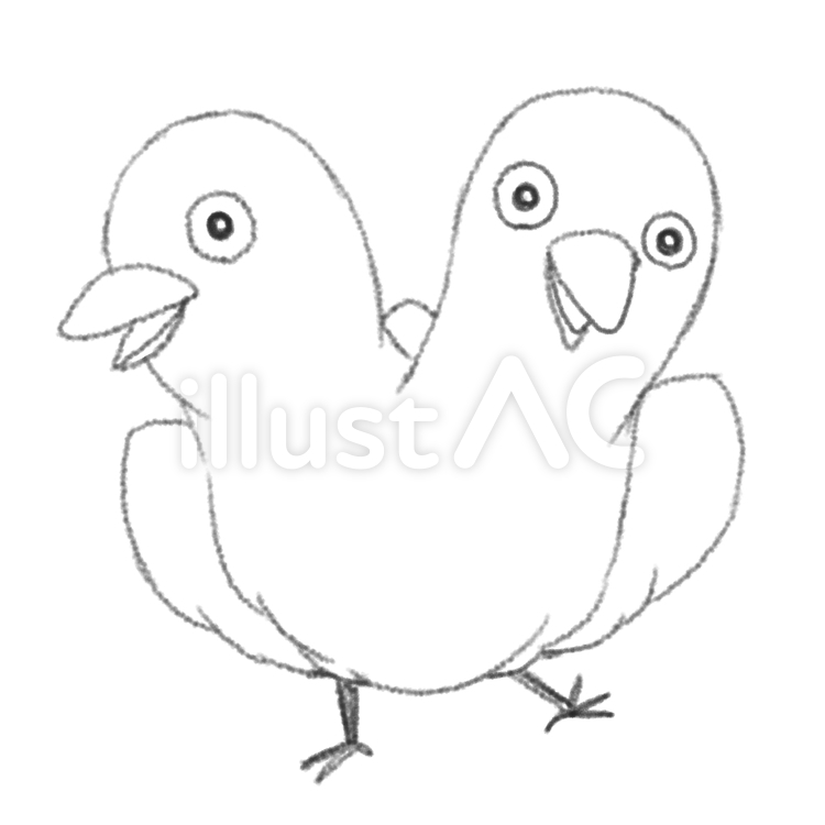 ヨゲンノトリ（塗り絵） ヨゲンノトリ,塗り絵,厄除のイラスト素材