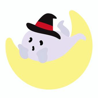 ワンポイントおばけちゃん ハロウィン,イラスト,オバケ,ゴースト,可愛い,シンプル,癒し,マスコット,キャラクター,10月のイラスト素材