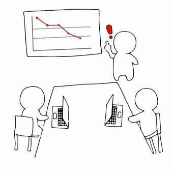 会議（下向き） グラフ,折れ線,日経平均,乱高下,成績,長期金利,成長,日経,株価,上昇のイラスト素材