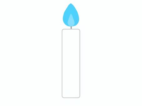青い炎の白いろうそく ろうそく,灯り,火,水色,青,アイコン,素材,飾り,肝試し,ハロウィンのイラスト素材