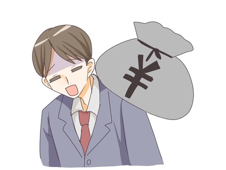 借金がある男性 男性,借金,コミック風,人物,社会人のイラスト素材
