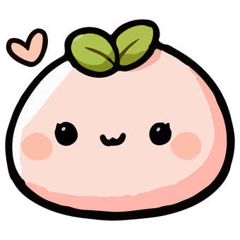 Free cut picture material/cute daifuku mochi, , JPG, PNG and AI