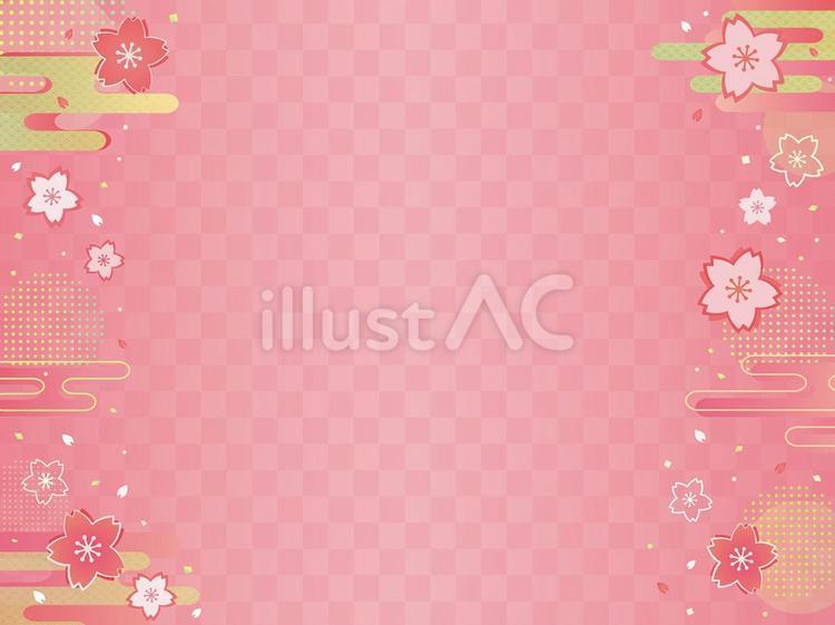 春の和風背景2 春,桜,花のイラスト素材