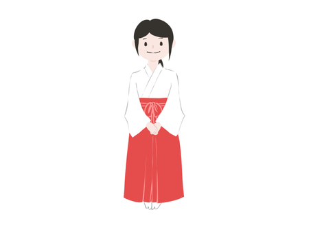 一個女祭司, JPG 一個女祭司, 神社的少女, 女子, 笑臉, JPG
