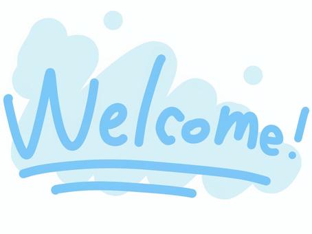 ウエルカム青 ウエルカム,いらっしゃいませ,文字,シンプル,かわいい,ポップのイラスト素材