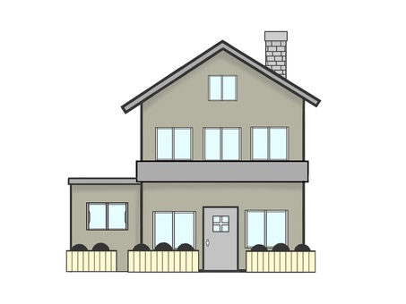 新築で建てた家(マイホーム) 家,マイホーム,屋根,扉,窓,新築,住宅,家屋,自宅,持ち家のイラスト素材