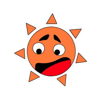 呆れる太陽 呆れる太陽 デフォルメ,太陽,天気,気候,晴れのイラスト素材