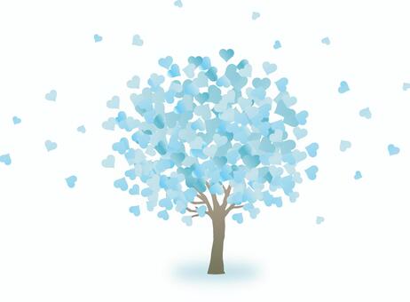 ハートの木 木,ハート,四季,季節,やさしい,グラデーション,ロゴ,カラフル,夏,冬のイラスト素材