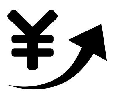値上げアイコン 値上げ,矢印,お金,物価,価格,価値,料金,値段,シンプル,アイコンのイラスト素材