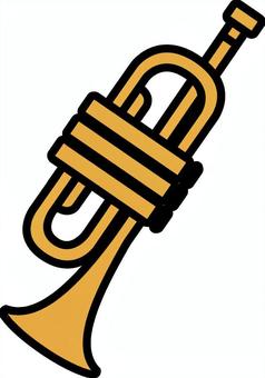 トランペットです。 トランペット,シンプル,金管楽器,吹奏楽,ジャズ,オーケストラ,ブラスバンド,演奏,音楽,マウスピースのイラスト素材