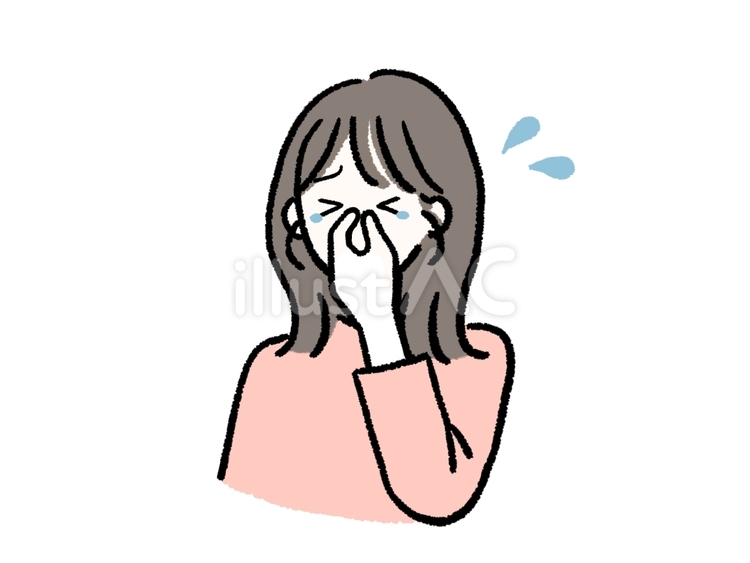 目がしみる・涙が出る女性 目,しみる,涙のイラスト素材