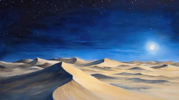 Moonlit desert_1, JPG Moonlit desert_1, desert, night, star, JPG