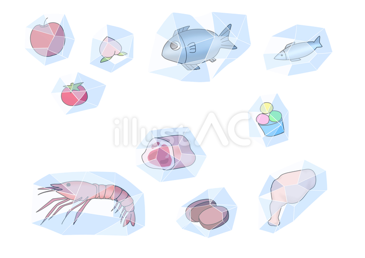 冷凍食品 食べ物,氷,冷凍食品のイラスト素材