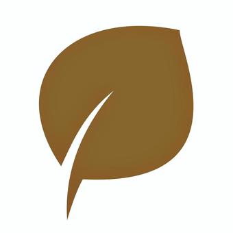 葉っぱマークC（茶色） 葉っぱ,葉,茶色,シンプル,丸い,落ち葉,枯葉,自然,植物,ナチュラルのイラスト素材
