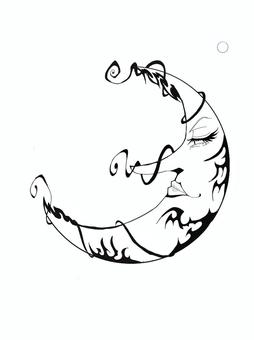 月３・トライバル トライバル,月,タトゥー,横向き,顔のイラスト素材
