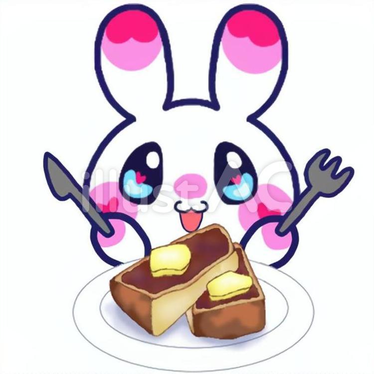 うさぎ(ピンク)(小倉トースト) 動物,うさぎ,キャラクターのイラスト素材