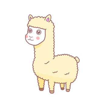 Illustration, alpaca, animal, coisa viva, 