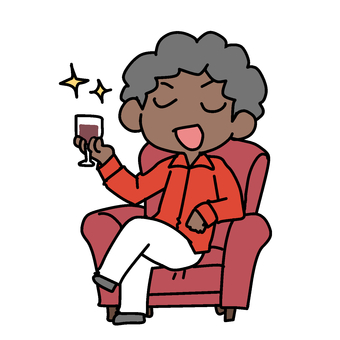 ワイン片手の優越感アフロ男性 アフロ,ワイン,片手,優越感,セレブ,イメージ,金持ち,富豪,成金,贅沢のイラスト素材