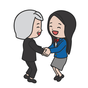 握手する人