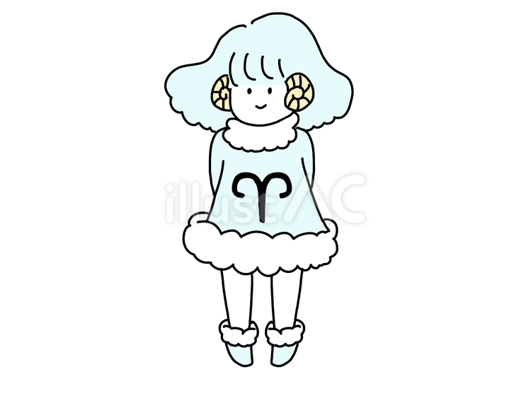 牡羊座の少女 星座,牡羊座,少女のイラスト素材