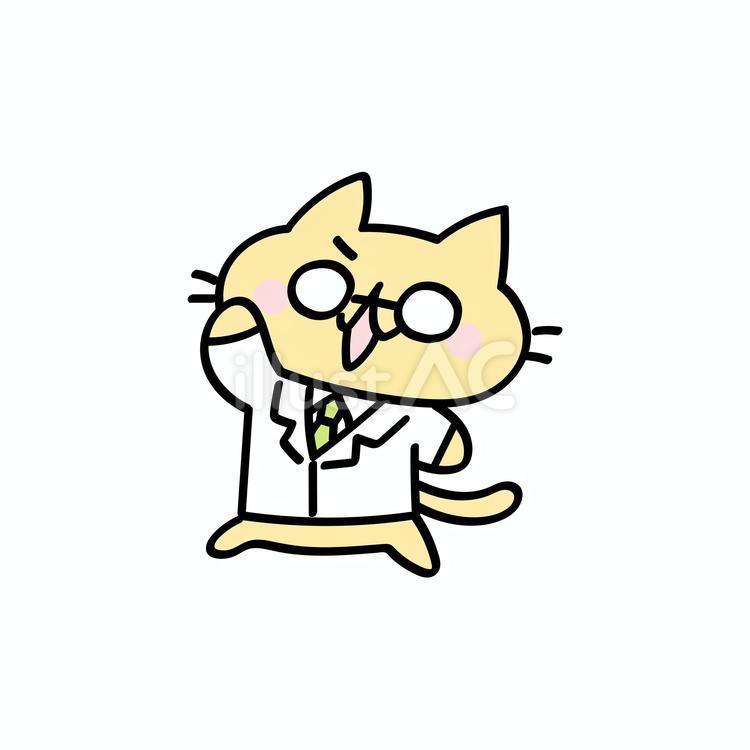 喜ぶメガネの猫 猫,キャラクター,かわいいのイラスト素材