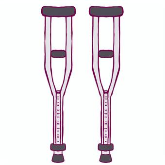 Illustration, crutch, support, fracture, 