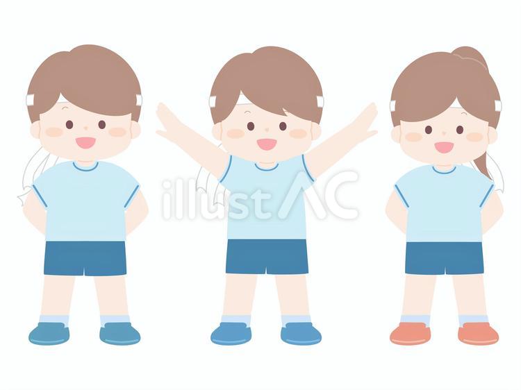 小学生（白組を応援する子どもたち） 運動会,白組,応援のイラスト素材