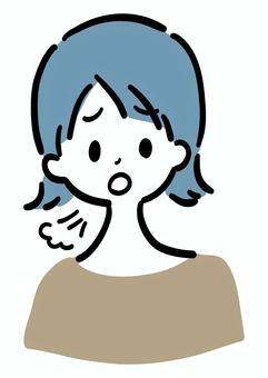 ため息をつく女性