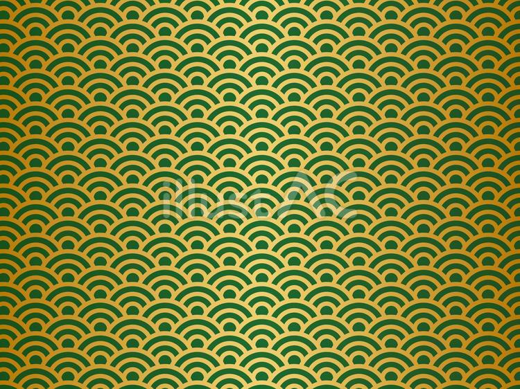 濃い緑色と金の和柄背景イラスト 金,和柄,和紙のイラスト素材