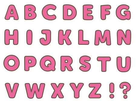  アルファベット ピンク アルファベット,文字,英語,記号,ピンクのイラスト素材