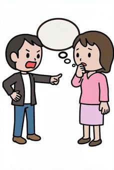 喧嘩する人 喧嘩する人 喫煙,思い,クレーム,説教,怒り,理不尽,夫婦,妻,夫,カップルのイラスト素材