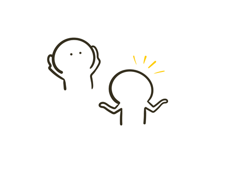 全然話を聞いていない棒人間のイラスト 棒人間,人間,ポーズ,上半身,2人,会話,話す,雑談,伝える,対話のイラスト素材