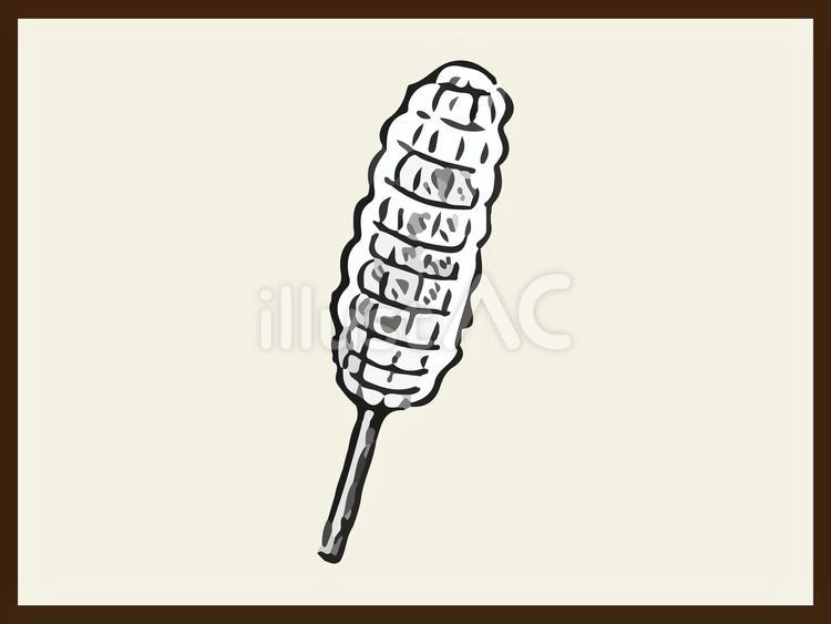 焼きとうもろこし　リアル　イラスト 焼きとうもろこし,リアル,とうもろこしのイラスト素材