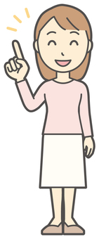  ロングヘア女性-468-全身