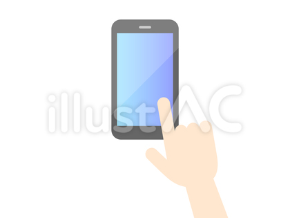スマホを操作するデフォルメされた手