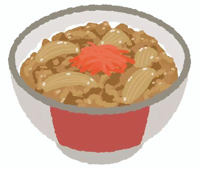 牛丼 牛丼 丼物,和食,日本食,丼,丼もの,丼ご飯,丼ぶり料理,丼ぶりご飯,牛丼,紅しょうがのイラスト素材
