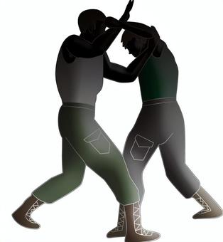 格闘技　コマンドサンボ　 格闘技,コマンドサンボ,ロシア,国技,軍,実戦,男性,関節,暗い,シルエットのイラスト素材