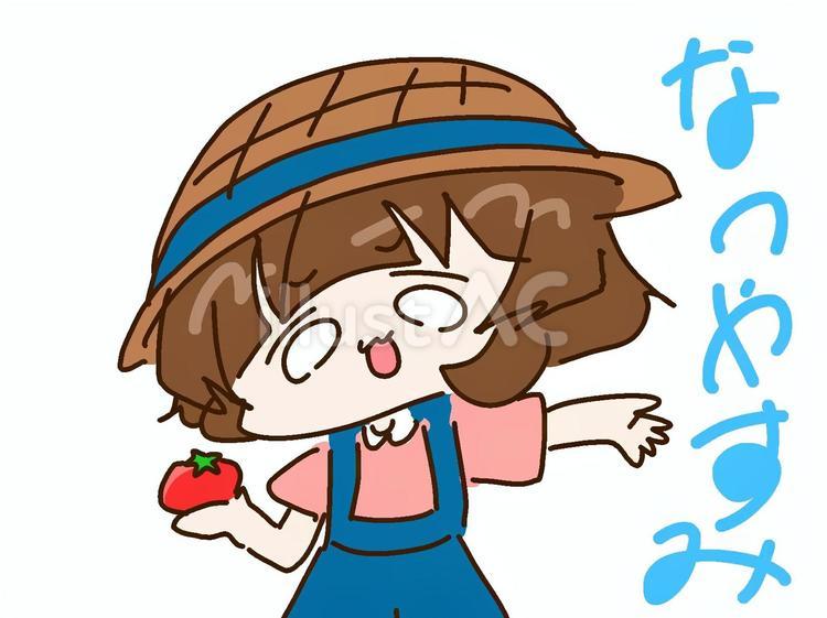夏休み　暑さで溶けている女の子 なつやすみ,暑い,溶けているのイラスト素材