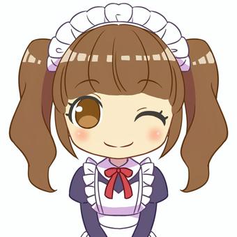 Maid's Winter Wink, a maid, cute, moe, JPG and PNG