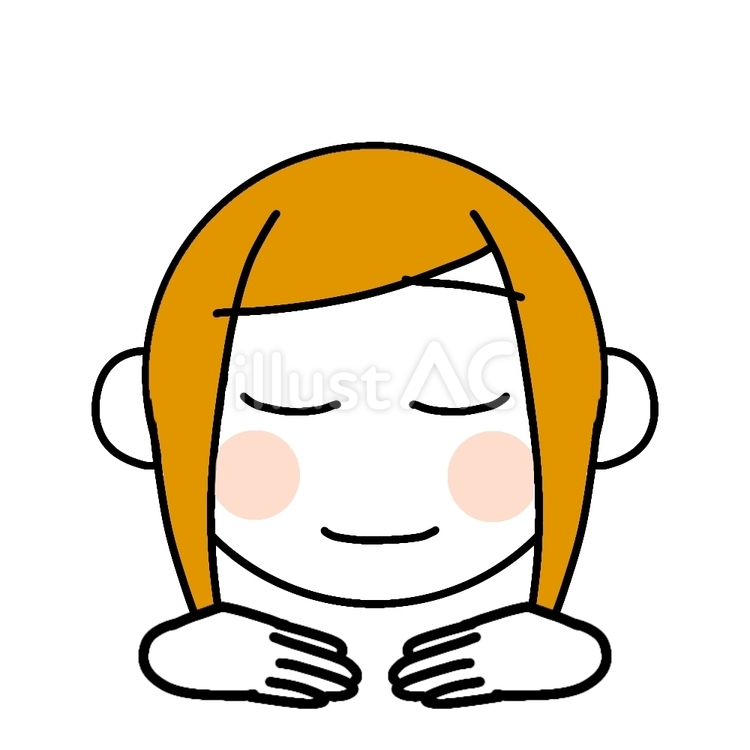 頭を下げる女の子 女の子,顔,頭を下げるのイラスト素材