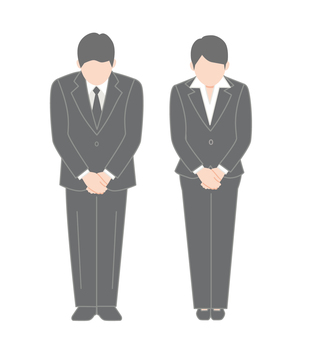 お辞儀する礼服の男女 人,お辞儀,男女のイラスト素材