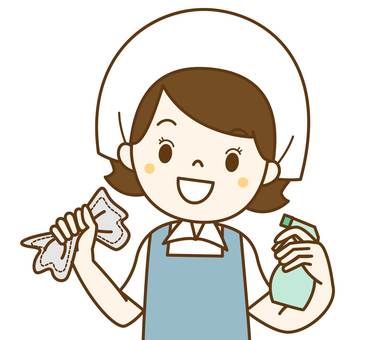 掃除してる女の人 掃除,清掃,清掃業者,パート,仕事,労働,働く,元気,明るい,笑顔のイラスト素材