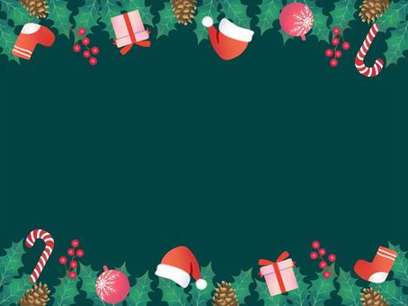 クリスマス、柊のフレーム、背景09 柊,クリスマス,フレーム,背景,ヒイラギ,水彩,手描き,壁紙,枠,飾り枠のイラスト素材